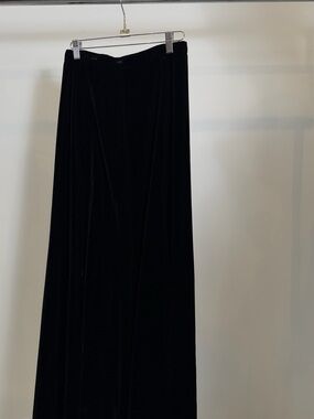 Black Velvet Maxi Skirt for Women
